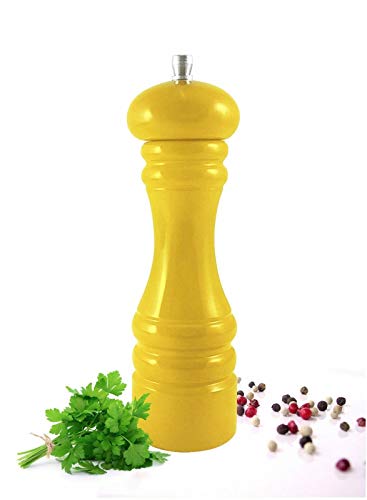 BJYX Pfeffermühle Salzmühle in 14 Farben Gewürzmühle Hochglanz 19cm (Color : Gelb)