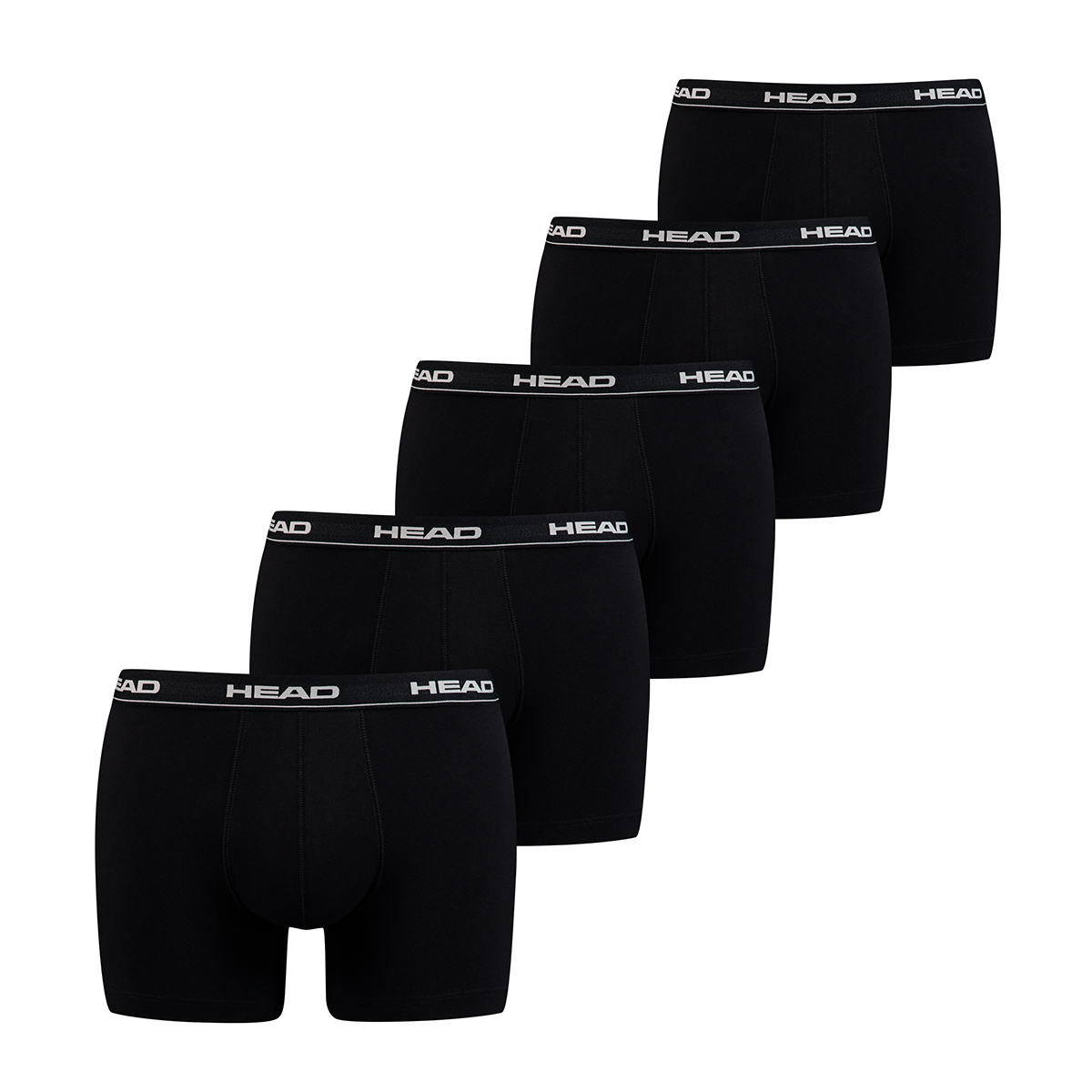 HEAD Mens Men’s Basic Boxers (5 Pack) Boxer Shorts, Black, S (5er Pack)