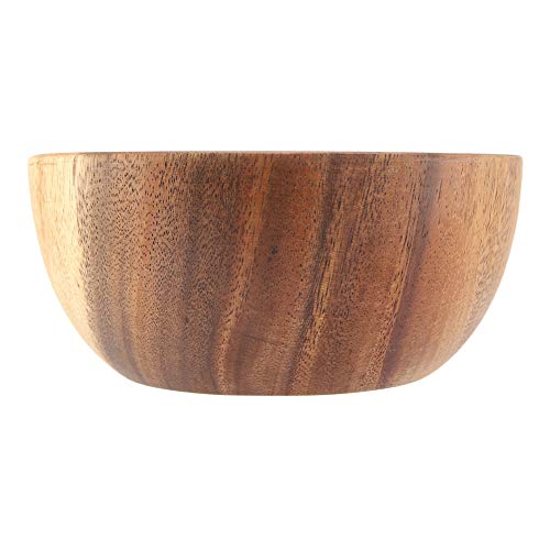 Nimoa Holzschale, Solid Acacia Holzschale für Salat Suppe Reis Handgemachte Holzschale Küchenutensilien(16 * 7cm)