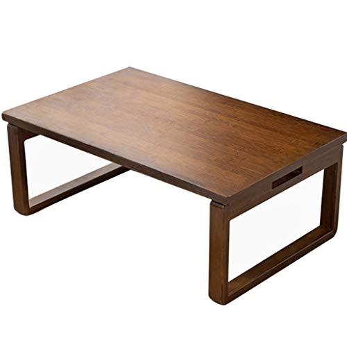 Couchtische Klappbarer Kleiner Tatami-Tisch Haushaltsbambustisch Faltbarer Niedriger Tisch Kleiner Esstisch (Color : Brown, Size : 60x40x23.5cm)