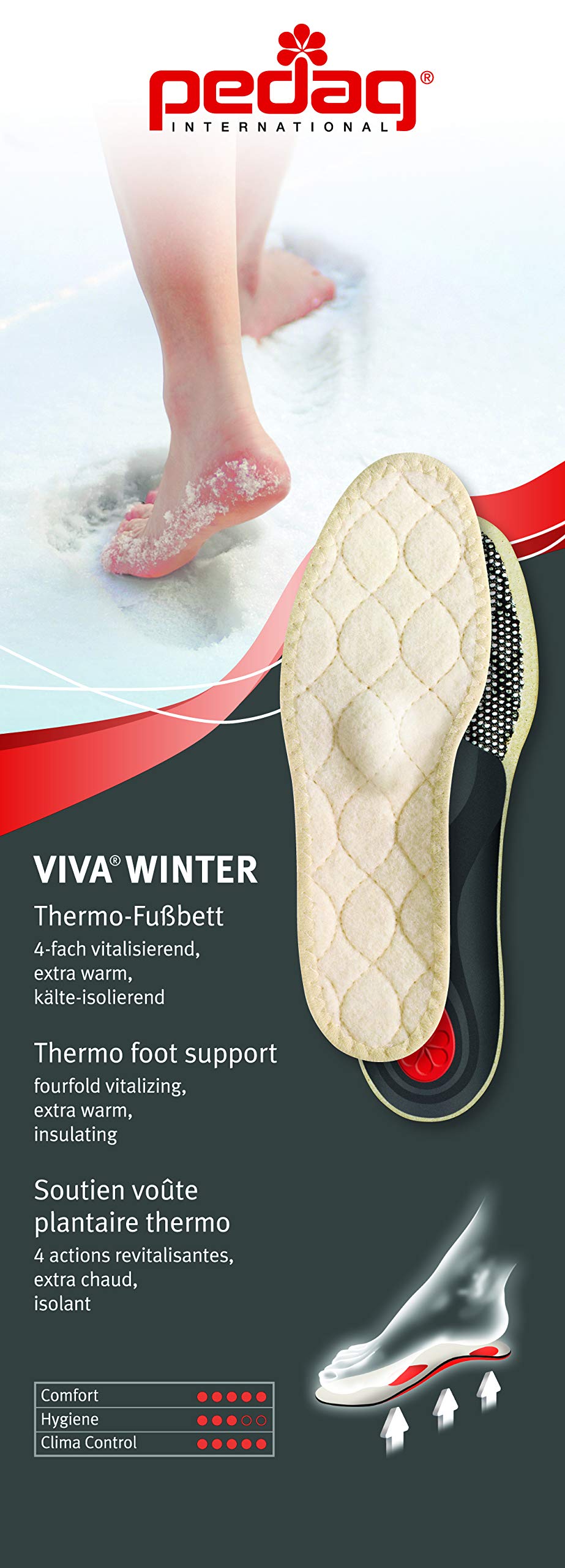 pedag - VIVA WINTER - Thermo Einlegesohle Schuhe in Übergrößen, Größe:46