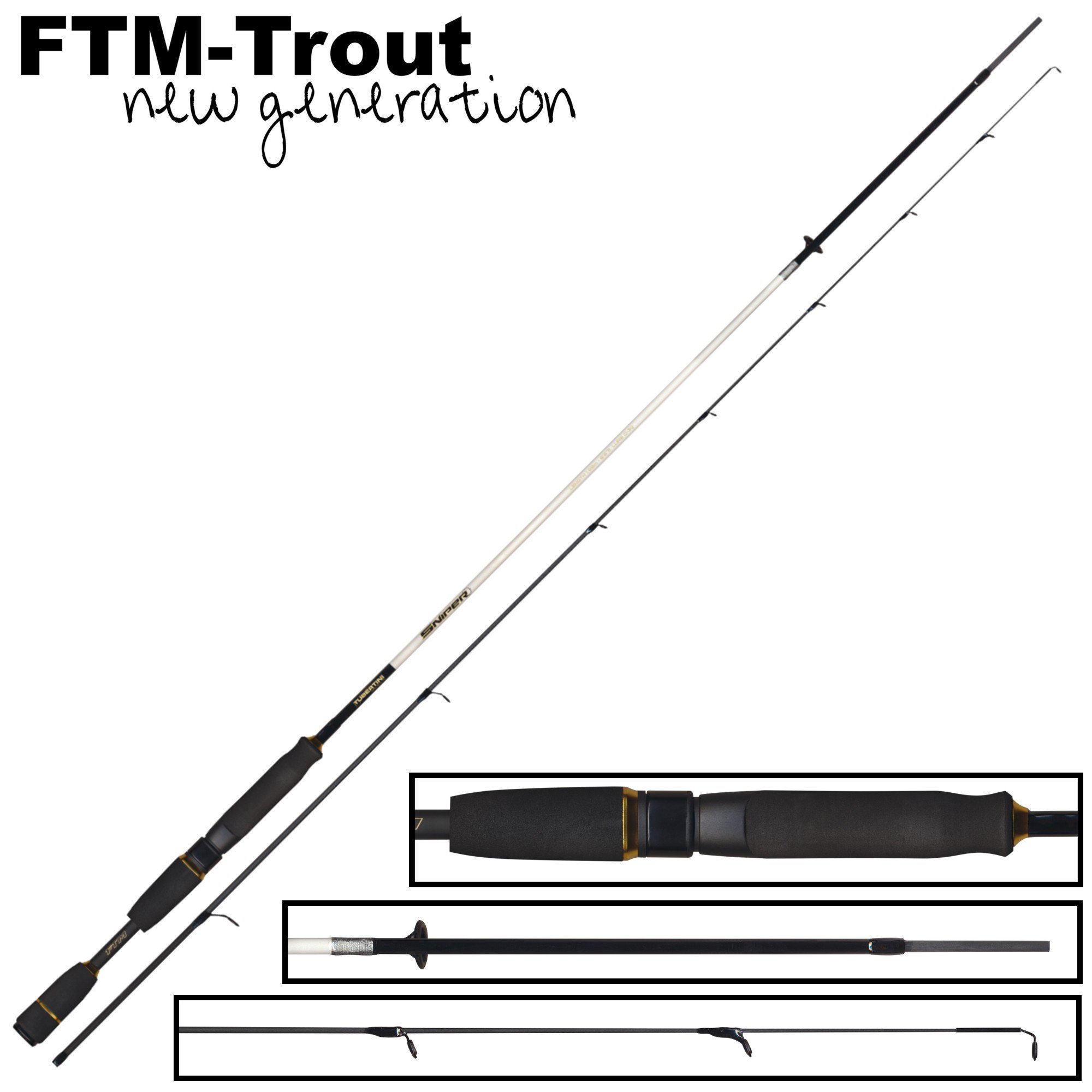 FTM Sniper 198cm 1,5-5,5g - Ultra Light Spinnrute für Forellen & Barsche, Angelrute für Forelle, Forellenrute zum Spinnangeln