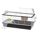 Ferplast Nagetierkäfig CASITA 120 für Kaninchen, Meerschweinchen, Meerschweinchen, aus Metall, inklusive Zubehör: Futterkrippe, Trinkflasche, Napf, Haus, Leiter. 119x58xh60cm