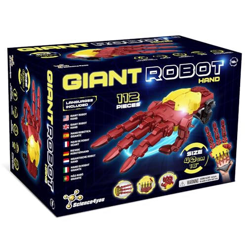 Science4you 1283 Hydraulischer Cyborg-Hand-Bauen Sie Ihre eigene Riesige Roboterhand mit 112 Teilen, STEM Spielzeug, perfekte Roboter & Modellbausatz Geschenk für Jungen & Mädchen Alter 10 11 12 13+
