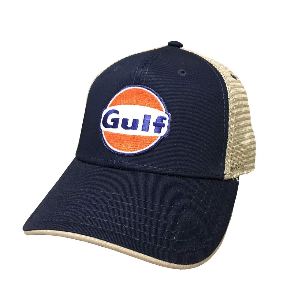 Gulf Offiziell lizenzierte verstellbare Trucker-Hut., Marineblau/Tan, Einheitsgröße