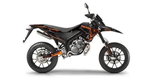 Dekorationsset für Motorrad Cross Derbi Senda SM 50 Transtor Orange 2018 bis 2021