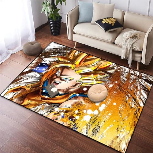 ZENCIX Anime-Teppich, rutschfest, weich, verdickt, Verriegelungskante, groß, 3D-Druck, Cartoon-Matten, Teppich für Schlafzimmer, Wohnzimmer, 120 x 180 cm, 9