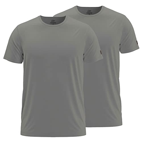 FORSBERG T-Shirt Doppelpack zum Sparpreis einfarbig Rundhals hochwertig robust bequem guter Schnitt, Farbe:grau, Größe:L