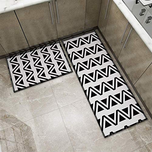 WGFGXQ Non-Slip Washable Kitchen Mat Soft Floor Mat Black White Bath Mat 12 60x90cm 60x180cm1#