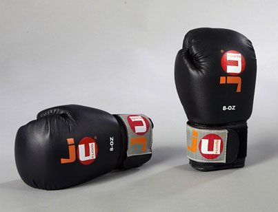 Ju-Sports Boxhandschuhe 14 oz. - Training, schwarz I PU-Kunstleder Boxhandschuh mit angenähtem Daumen & Klett I Box Handschuh für Herren & Damen