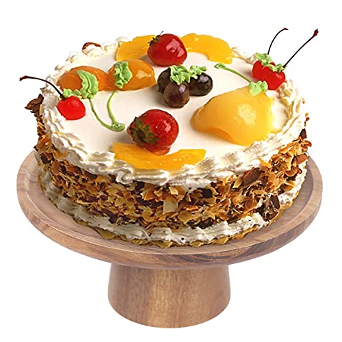 Holz Kuchenständer, 21.5cm Runde Tortenständer Cupcake Ständer Display Teller für Nachmittagstee Tortenplatte Vintage Dessert Deko Backzubehör Hochzeitsdeko