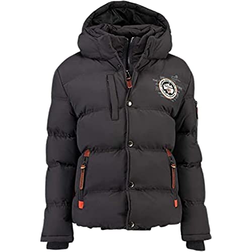 Geographical Norway VERVEINE BELL Men - Herren Winterjacke - Daunenjacke / Sportswear Jacke Winddicht - Parka / Mantel mit Kapuze - Langärmelige Kleidung, Dubkelgrau, L