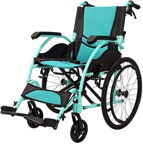 Zusammenklappbarer, leichter Sportrollstuhl aus Aluminiumlegierung, manueller selbstfahrender Rollstuhl mit Bremsen und Rückenlehne für ältere Senioren und behinderte Benutzer