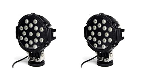 SXMA 7 Zoll 51W Runder LED-Arbeitsscheinwerfer Scheinwerfer Spot Flood Beam Wasserdichte LED-Leuchten für 4x4 Offroad Truck Tractor ATV-SUV-Fahrscheinwerfer 1PC (Schwarz)