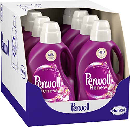 Perwoll Renew Blütenrausch Flüssigwaschmittel, 192 (8 x 24 Wäschen), Feinwaschmittel für Buntwäsche & Weißes, Color Waschmittel verleiht intensive Frische mit blumigem Duft 