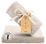 Liebenstein® [2er Set] Premium Handtuch - in sandgrau - 50x100 cm - aus feinster Baumwolle mit 550 g/ m² - außergewöhnlich weich und saugstark