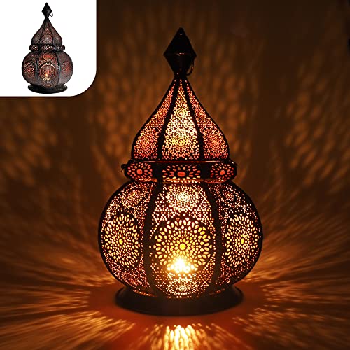 Gadgy ® Orientalische Lampe (36 cm) l Für Kerzen und elektrische Lichter l Innen und Außen Deko l Windbeständig l Marokkanisch Arabisch Orientalisch l Handgemacht