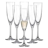 SCHOTT ZWIESEL Sektglas Classico (6er-Set), klassische Champagner Gläser mit Moussierpunkt, spülmaschinenfeste Tritan-Kristallgläser, Made in Germany (Art.-Nr. 106223)