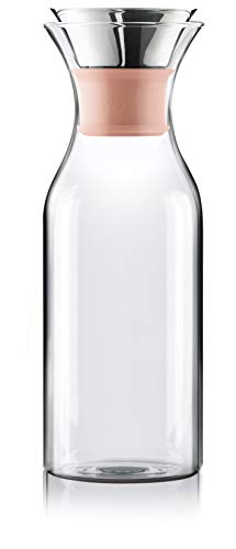 EVA SOLO – Kühlschrankkaraffe | skandinavisches Design | 1 Liter - 1.0l| Borrosilikat-Glas, Edelstahl, Silikon | spülmaschinenfest | 100% tropffrei | Cantaloupe Silikon