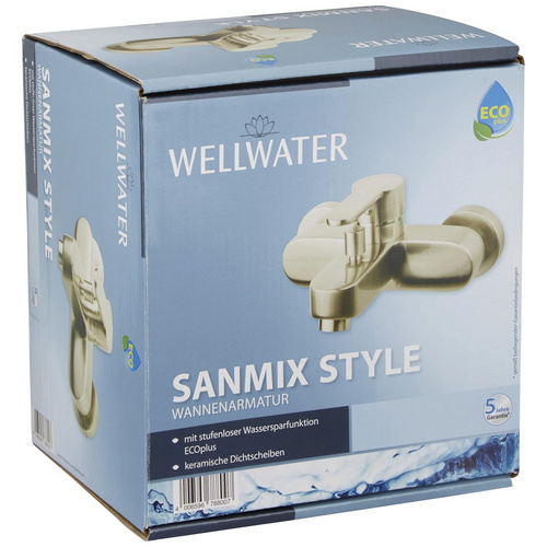 WELLWATER Wannenarmatur »SANMIX STYLE«, Messing, matt, ¾" - silberfarben 2