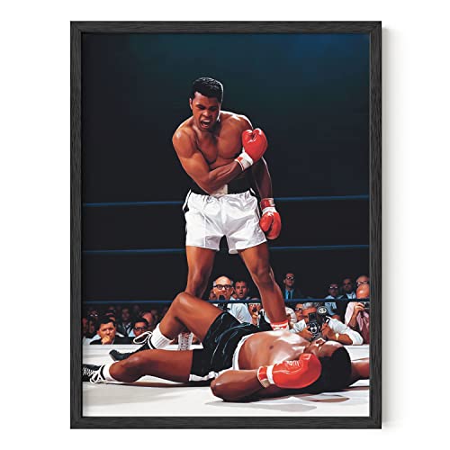 HAUS AND HUES Muhammad Ali-Poster – Muhammad Ali Leinwand Wandkunst in Ring Boxing Poster, Sportposter, Fitness-Poster, schwarze Geschichtsbilder für Wand, Sport-Poster für Männerhöhle (schwarz