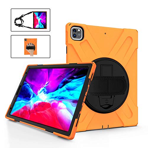 YGoal Hülle für iPad Air 10.9 - [Handschlaufe] [Schultergurt] Robuste Schutzhülle mit Fallschutz und 360-Grad-Drehständer Case Cover für iPad Air 4 10.9 2020, Orange