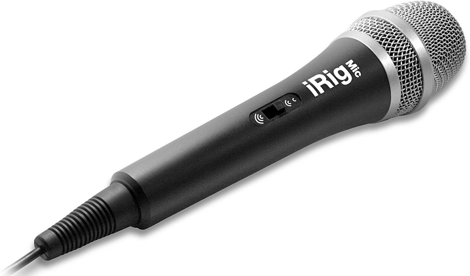 iRig Mic Handgehaltenes Mikrofon für Audio- und Vokal Aufnahme Kompatibel mit iPhone, iPod Touch und iPad - Schwarz/Silber
