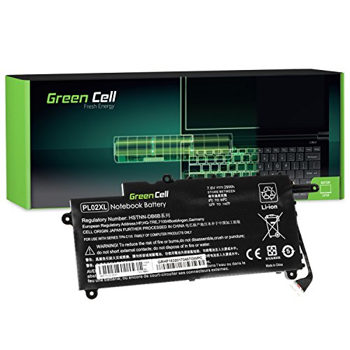 Green Cell PL02XL Laptop Akku für HP Pavilion x360 11-N HP x360 310 G1 (Li-Polymer Zellen 3400mAh 7.6V Schwarz)