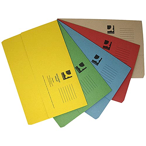 Q Connect Dokumentenmappen / Aktenmappen, Foolscap, farblich sortiert, 50 Stück