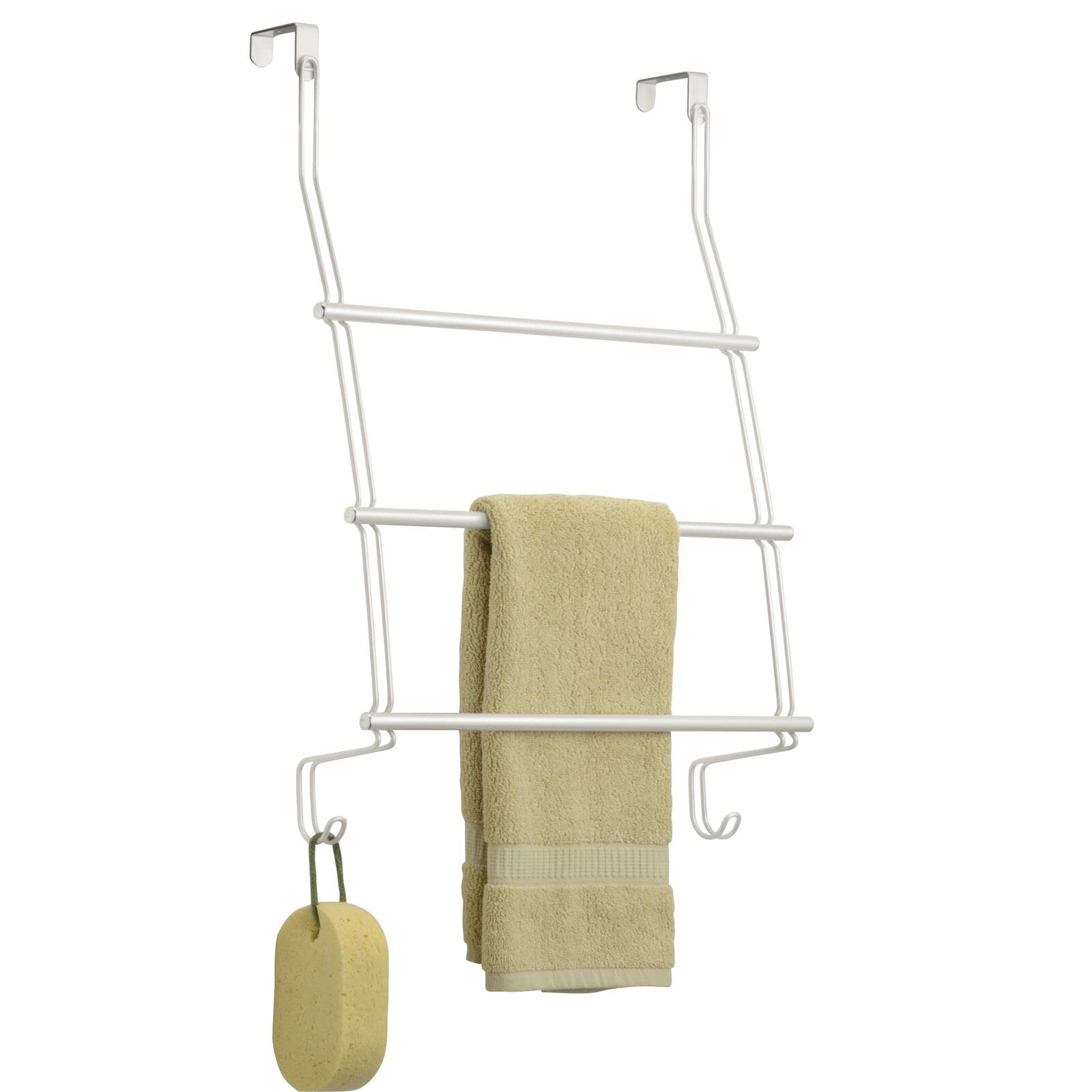 mDesign Handtuchhalter ohne Bohren montierbar - Handtuchhalter Tür-Befestigung einfach einzuhängen - als Duschhandtuchhalter, Badetuchhalter & für Kleidung - aus robustem Edelstahl