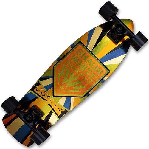 XQmax Skateboard Shaun White Airwalk Cruiser, Gold/Orange