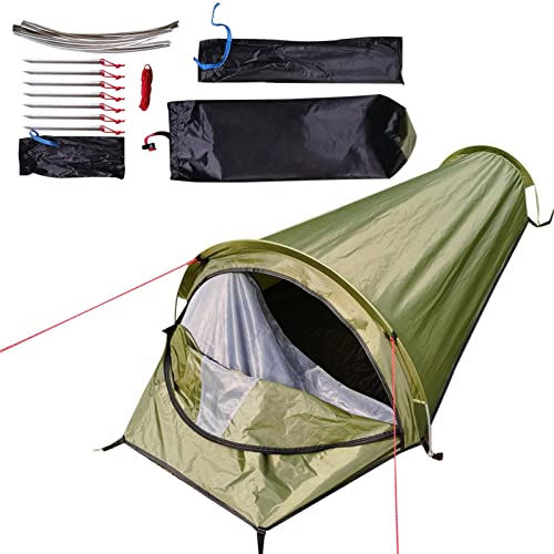 Botiniv Leichtes Rucksackzelt für eine Person | Wasserdichtes EIN-Personen-Zelt für Rucksacktouren,Wanderzelt für Bergsteigen, Strandreisen, Campingzubehör