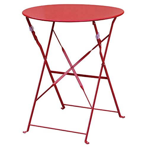 Bolero runder klappbarer Terrassentisch Stahl rot 60cm