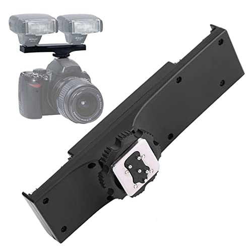 VBESTLIFE Dual Blitzschiene Einstellbar Blitzschuh Halterung Dual Flash Bracket für Speedlite-Kameras Kompatibel mit I-TTL- und SLR-Camcordern von Nikon und Canon (für Nikon)