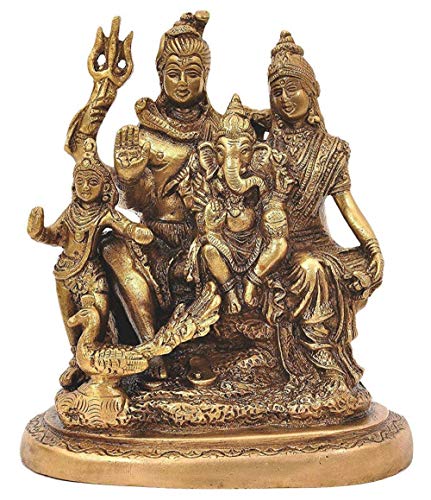 Shiva Parvati – Shiv Parivar Bholenath Shankar Ganesh Familie Murti Idol Statue Skulptur Höhe 15,2 cm (15,2 cm antik )
