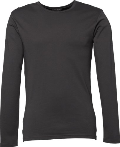 TJ530 Herren Longsleeve Interlock T-Shirt Langarm, Farbe:dark grey;Herrengrößen:M M,Dark Grey