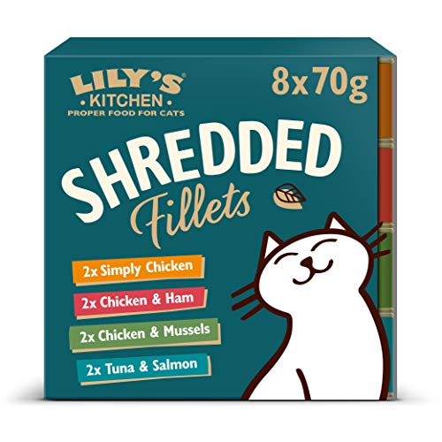 Lily’s Kitchen Nass Katzenfutter für Shredded Fillets 48er Pack (48 x 70g) Multipack