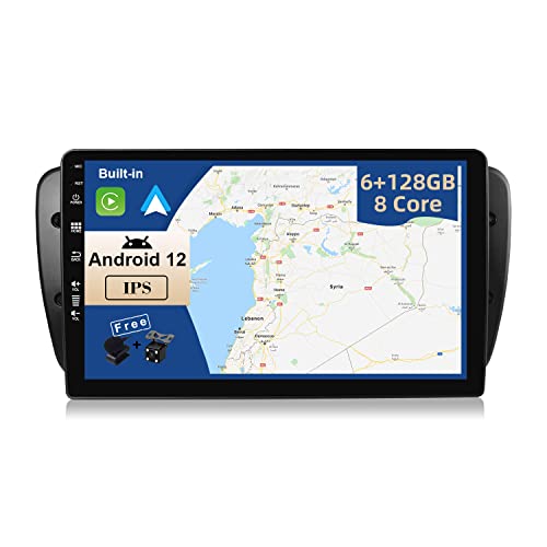 JOYX - [6G+128G] Android 10 Autoradio Passt für Seat Ibiza 6J (2009-2014) - Eingebaut DSP/Carplay/Android Auto - Kamera MIC KOSTENLOS - 9 Zoll 2 Din -Unterstützung SWC 4G WiFi DAB Fast-boot 360-Kamera