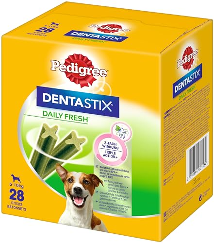 Pedigree Hundesnacks Hundeleckerli Dentastix Daily Fresh Zahnpflege, 4 x (4 x 7 Sticks / 110 g), 1.76 kg