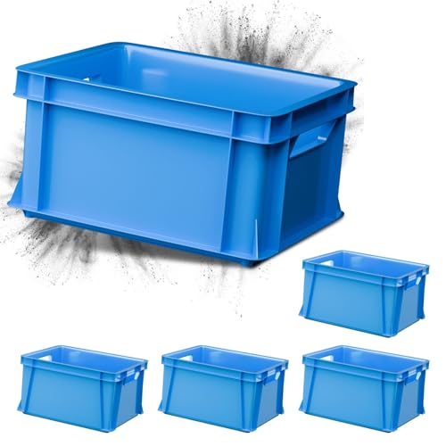 ARTECSIS 5er Set Minibox Aufbewahrungsbox 11L Transport- und Lagerbox aus stabilem Kunststoff stapelbar Blau
