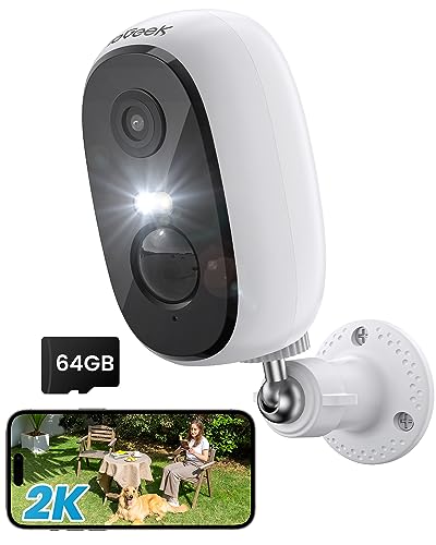 ieGeek Überwachungskamera Aussen Akku , FHD 1080P Kabellose Überwachungskamera mit PIR Bewegungsmelder, 2-Wege Audio, 20M Nachtsicht , IP65 Wasserdich , Cloud/SD Storage, Push Alarme , 2,4 GHz