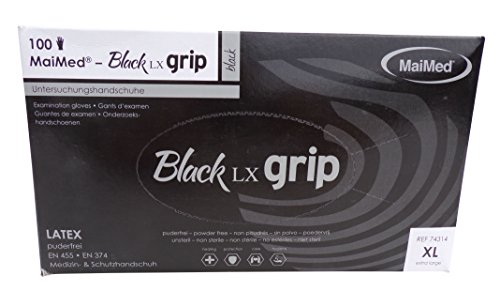 MaiMed Black LX Latex Grip Handschuhe Gr.: XL 100 Stück schwarz 74314