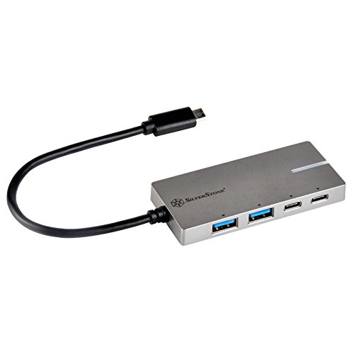 SilverStone SST-EP08C - Adapter USB 3.1 Type C zu HDMI 4K/USB Type C/USB Type A, kohlegrau