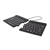 R-Go Split Tastatur, Bluetooth 5.0, Mit Anti-RSI-Software, Ergonomische Design mit Geteilte Tastenfeld, QWERTY US Layout, Schwarz
