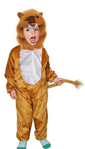 Fun Play Löwe Kostüm für Kinder - Kostüm Tier Schlafanzug für Jungen und Mädchen - Kinder Kostüme für mittlere 5-7 Jahre (122 CM)
