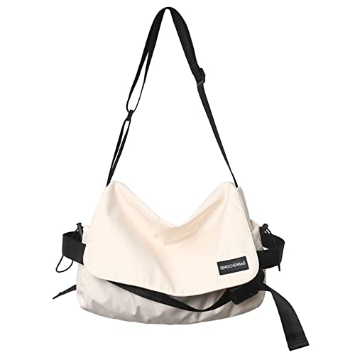 Sports Gym Sling Bag Weekender-Taschen for Damen und Herren Messenger Bag mit großer Kapazität (Color : Weiss)