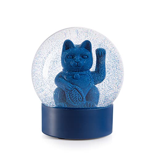 DONKEY Maneki Neko Lucky Globe Winkekatze Blau - Die Schneekugel mit der original Lucky Cat in blau, 11,5 cm hoch