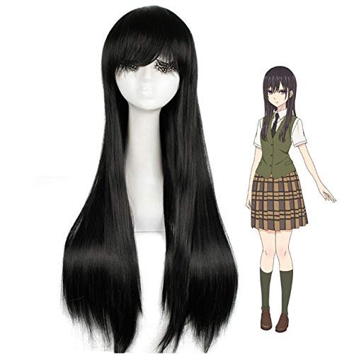 Citrus Aihara Mei Sailor Mars Long Straight Black Hair Cosplay Wigs 70Cm + Free Wig Cap Citrus Black