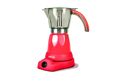 Espressokocher Jocca - Italienische kaffeemaschine elektrisch 6 tassen espressomaschine elektrisch Transparent jug with cool touch handle italian coffee maker 5449R Rot