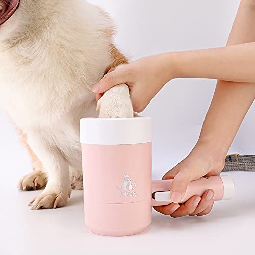 Hund Und Katze Pfote Reinigung Tasse Peeling-Freies Automatische Fuß Reiniger Pet Silikon Fuß Reiniger mit Inneren Borsten Geeignet für Kleine Und Mittlere Hunde